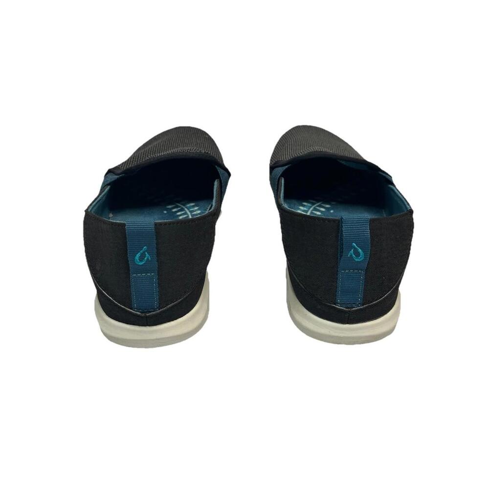Olukai Hale'iwa Womens Size 8.5 Black Teal Casual Slip On Comfort Walking Shoes - Picture 4 of 8